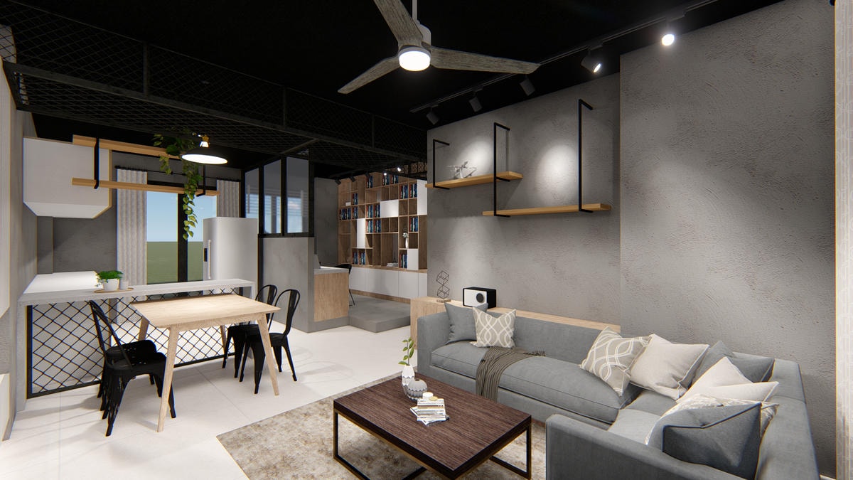 BEA48 瑾 HOME 高雄 餐桌與廚房連結畫面