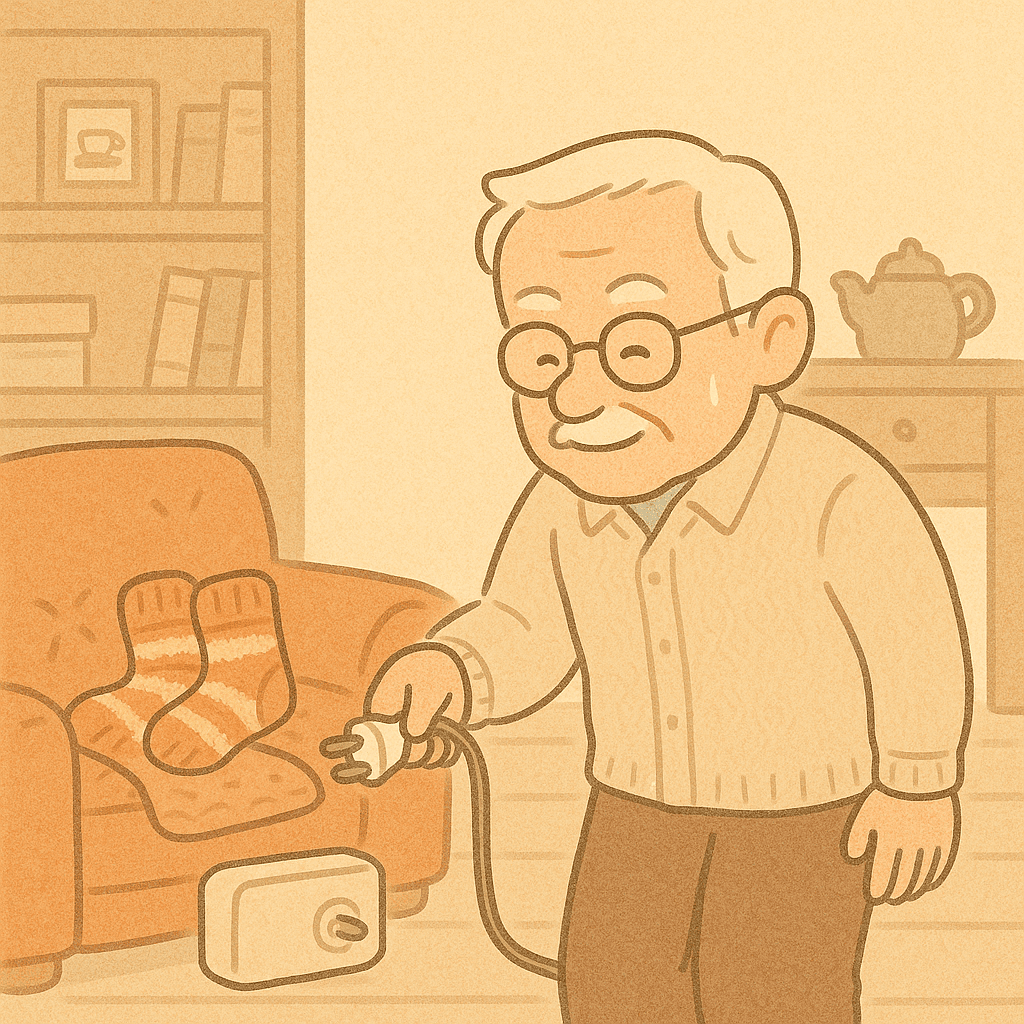 電氣火災預防插畫：出門前拔掉電器插頭，預防短路過熱